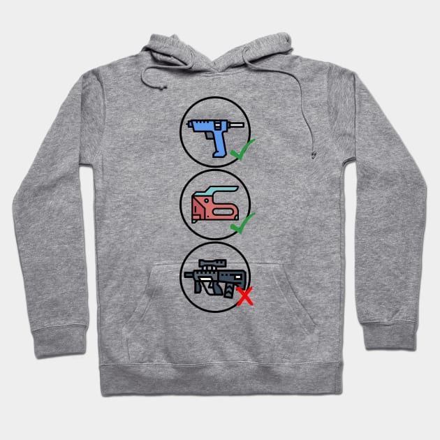 One Of These Guns Is Not Like The Others Hoodie by Slightly Unhinged